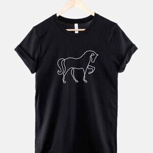 Horse T-Shirt - Horse Shirt - Horse Line Art TShirt - Equestrian T-Shirt - Women
